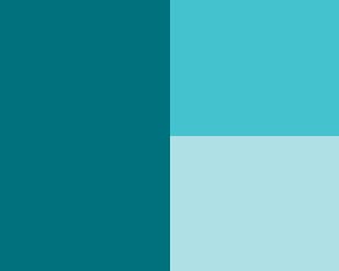 A grid of teal and blue colors