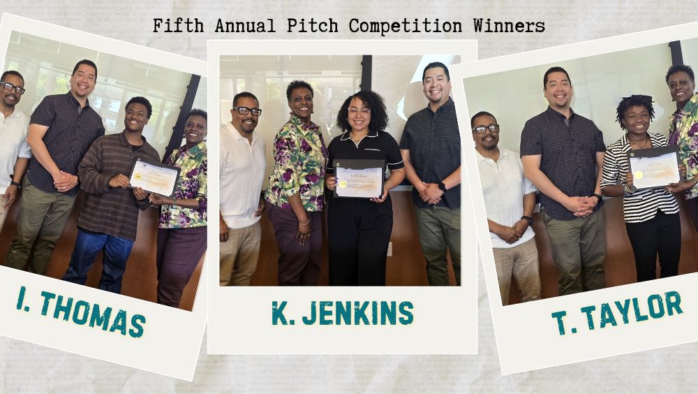 A collage of pitch competition winners