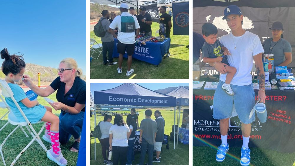 Collage of photos from the Veterans Upward Bound Family Day event with students and community members mingling
