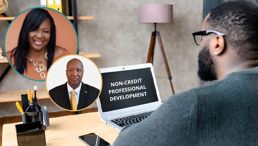 Portraits of associate professor Camille Perry and 100BMIE president David Morrow