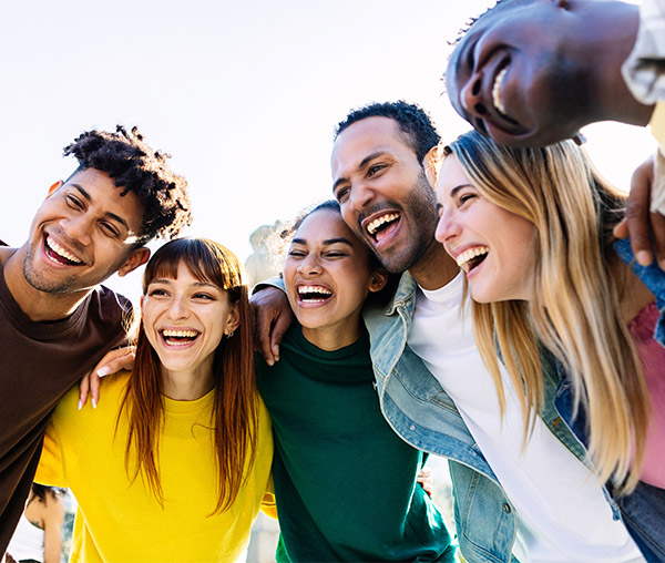 A group of happy, adult students